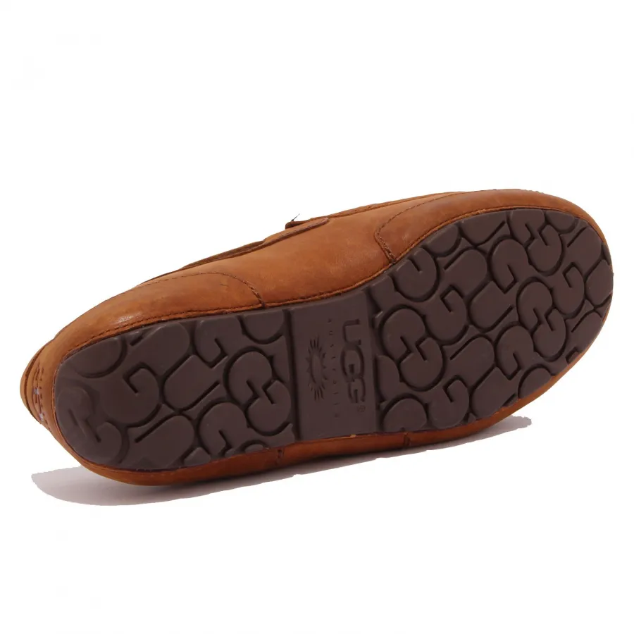 4946AA (SAMPLE - NO BOX) SCRATCHED SPOTTED mocassino uomo BROWN UGG loafer man