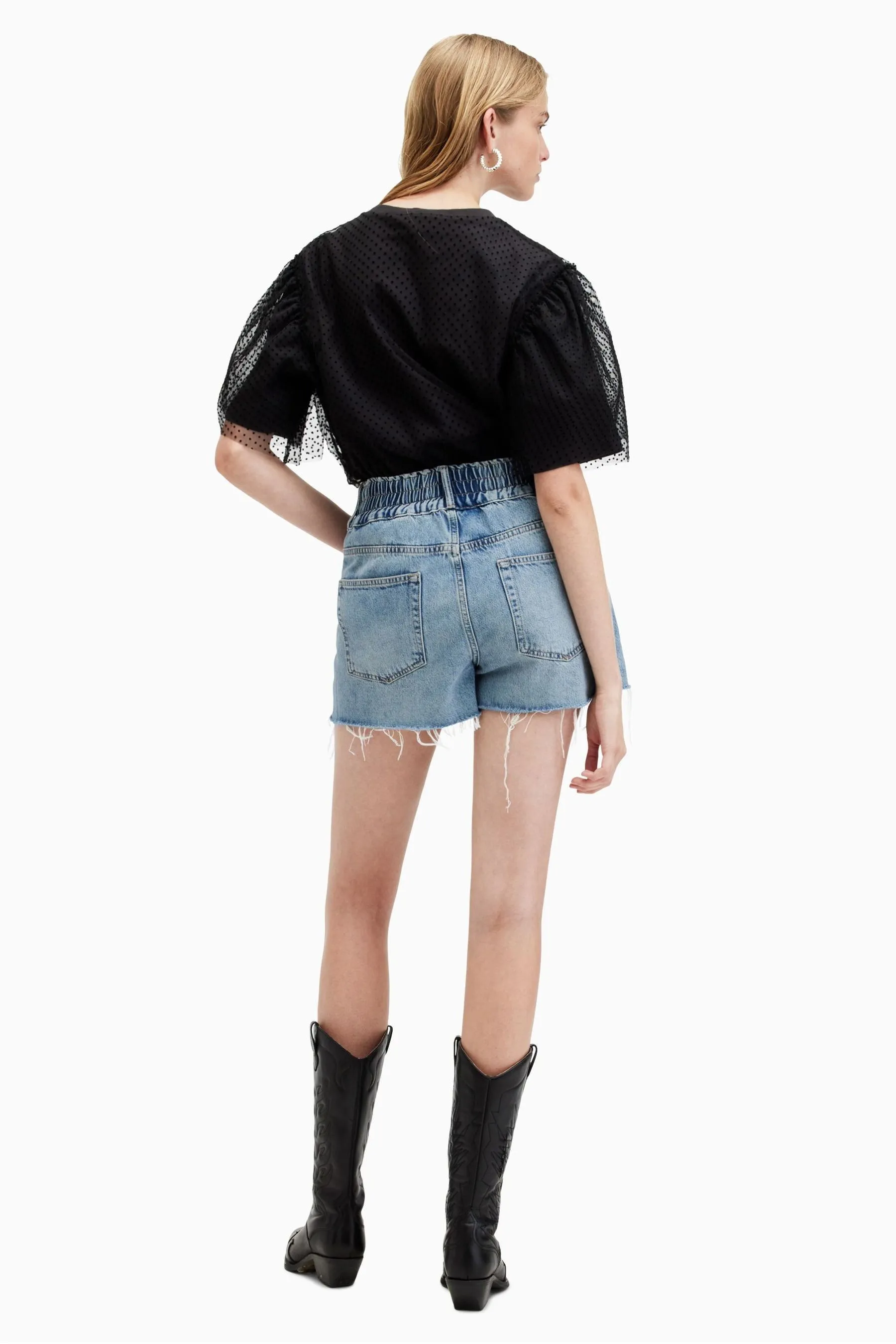 Allsaints 100% Cotone Denim Hailey Shorts    