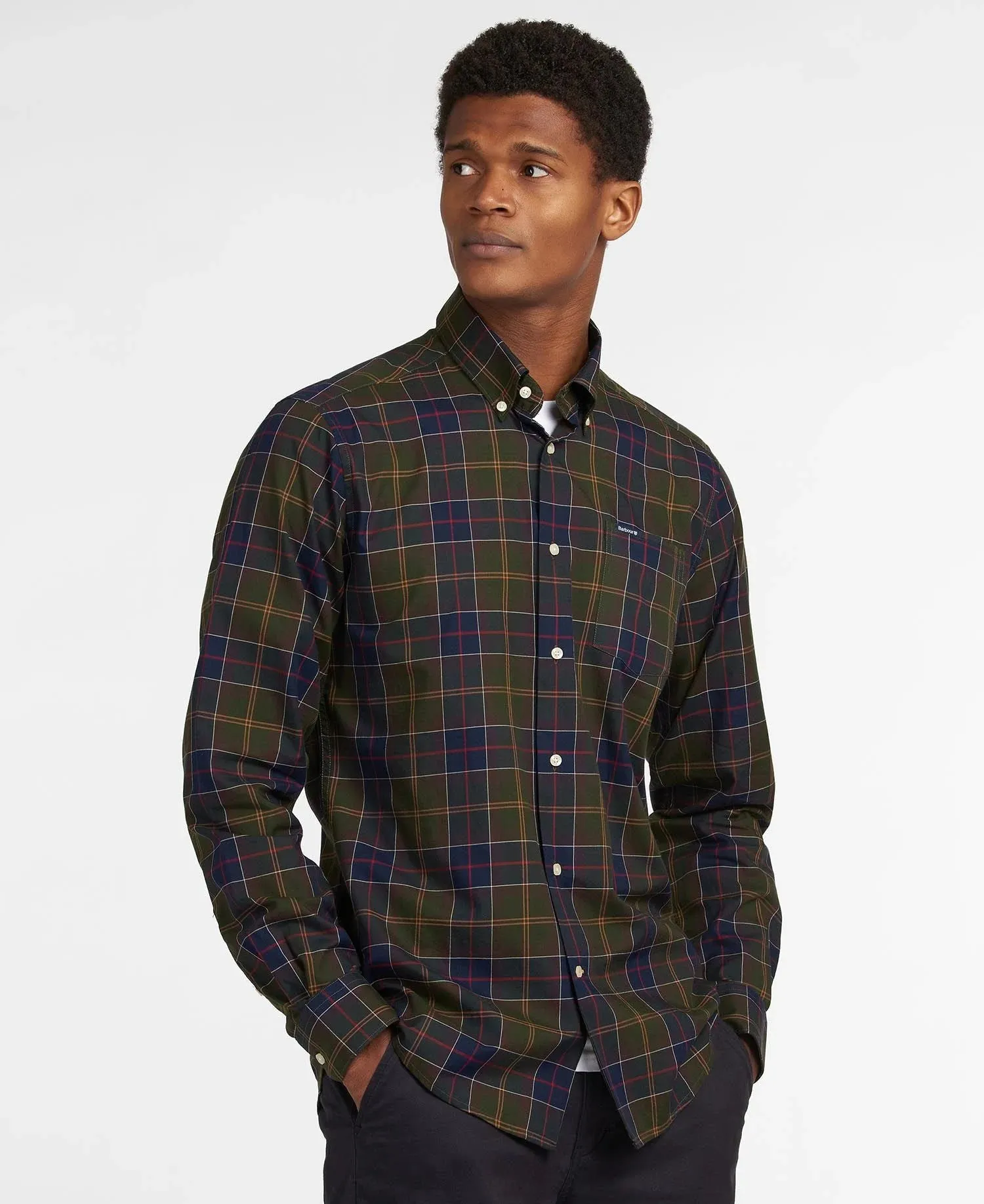 Barbour Camicia da Uomo Wetheram Verde