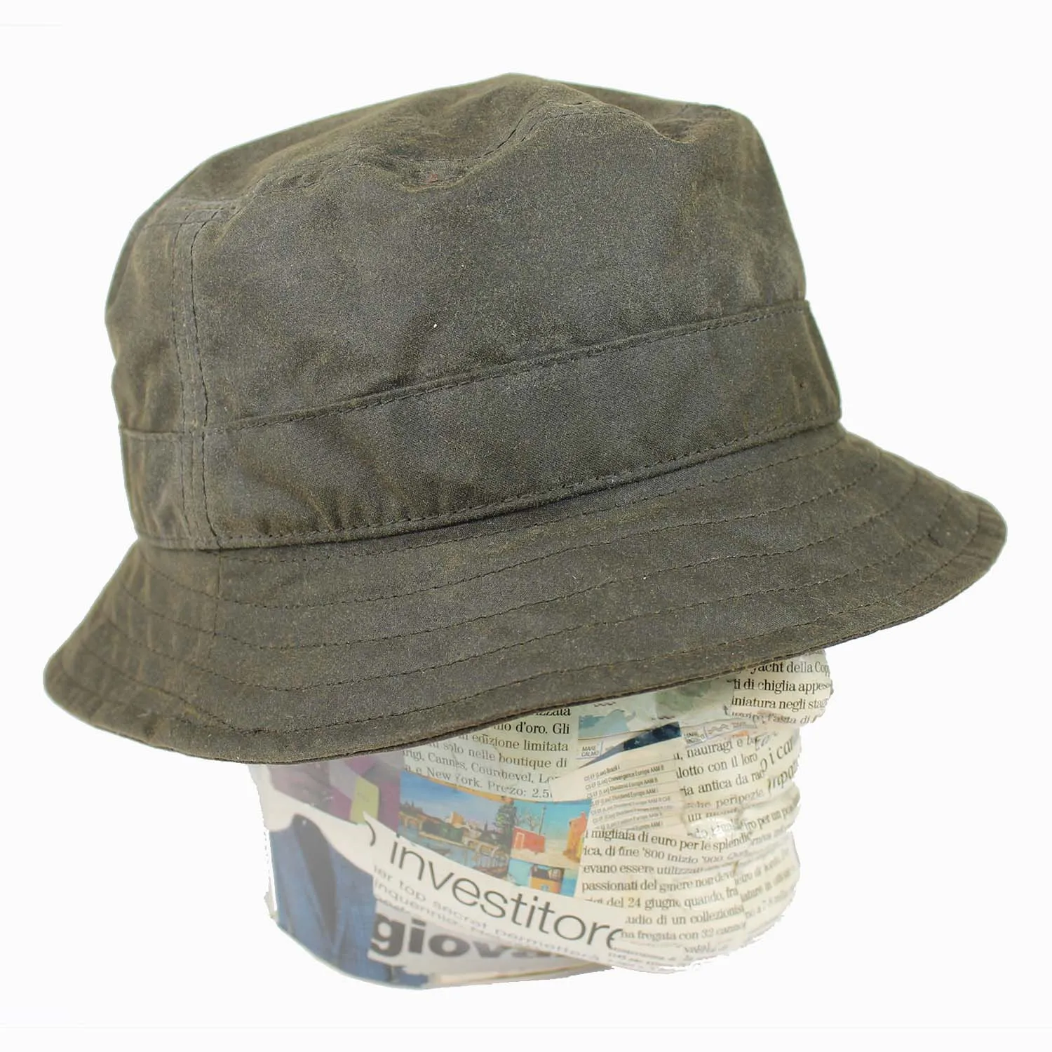 Bucket hat di Stetson in tessuto cerato – Cappello uomo da pioggia