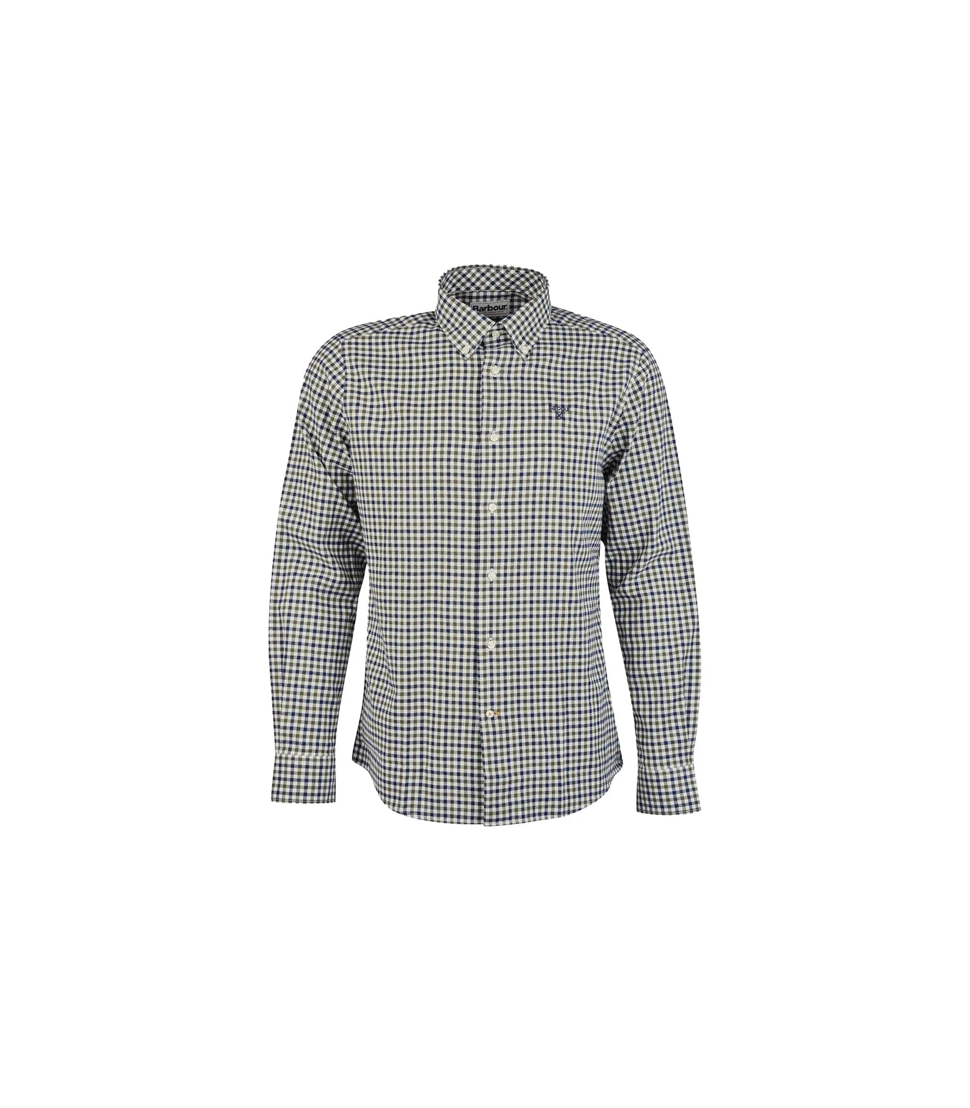 Camicia Barbour Finkle Quadri Taglio Sartoriale Verde Oliva Uomo