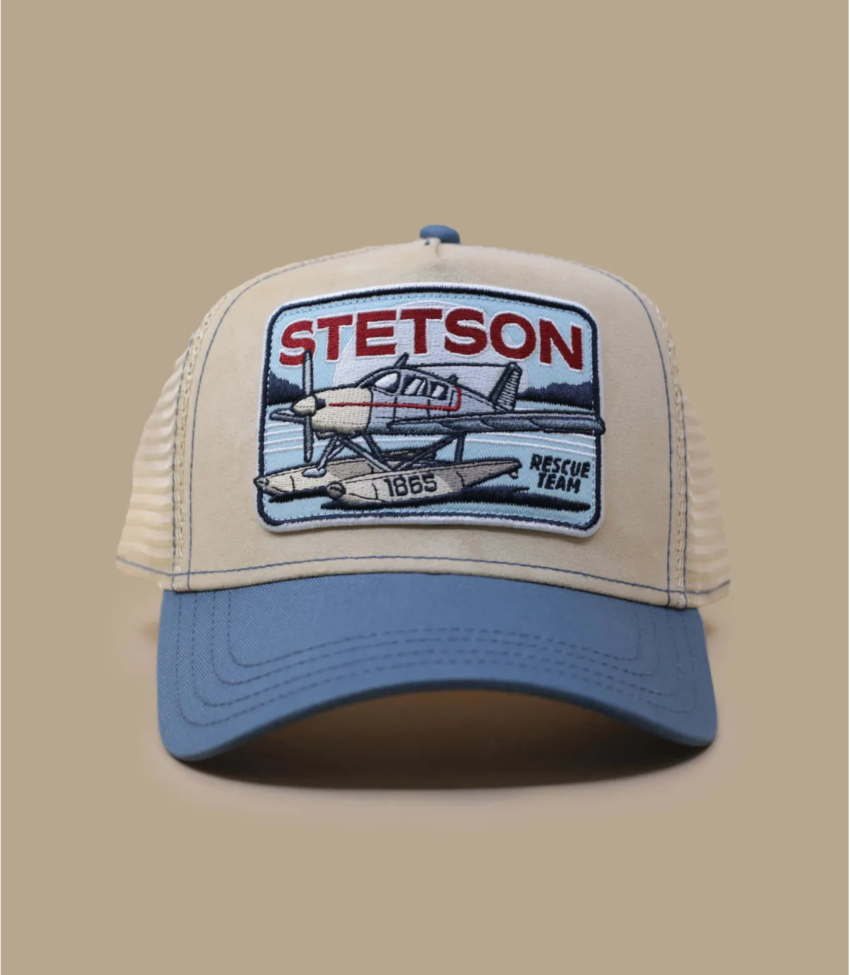 Cappellino stetson beige e blu  Trucker Cap Rescue Team     