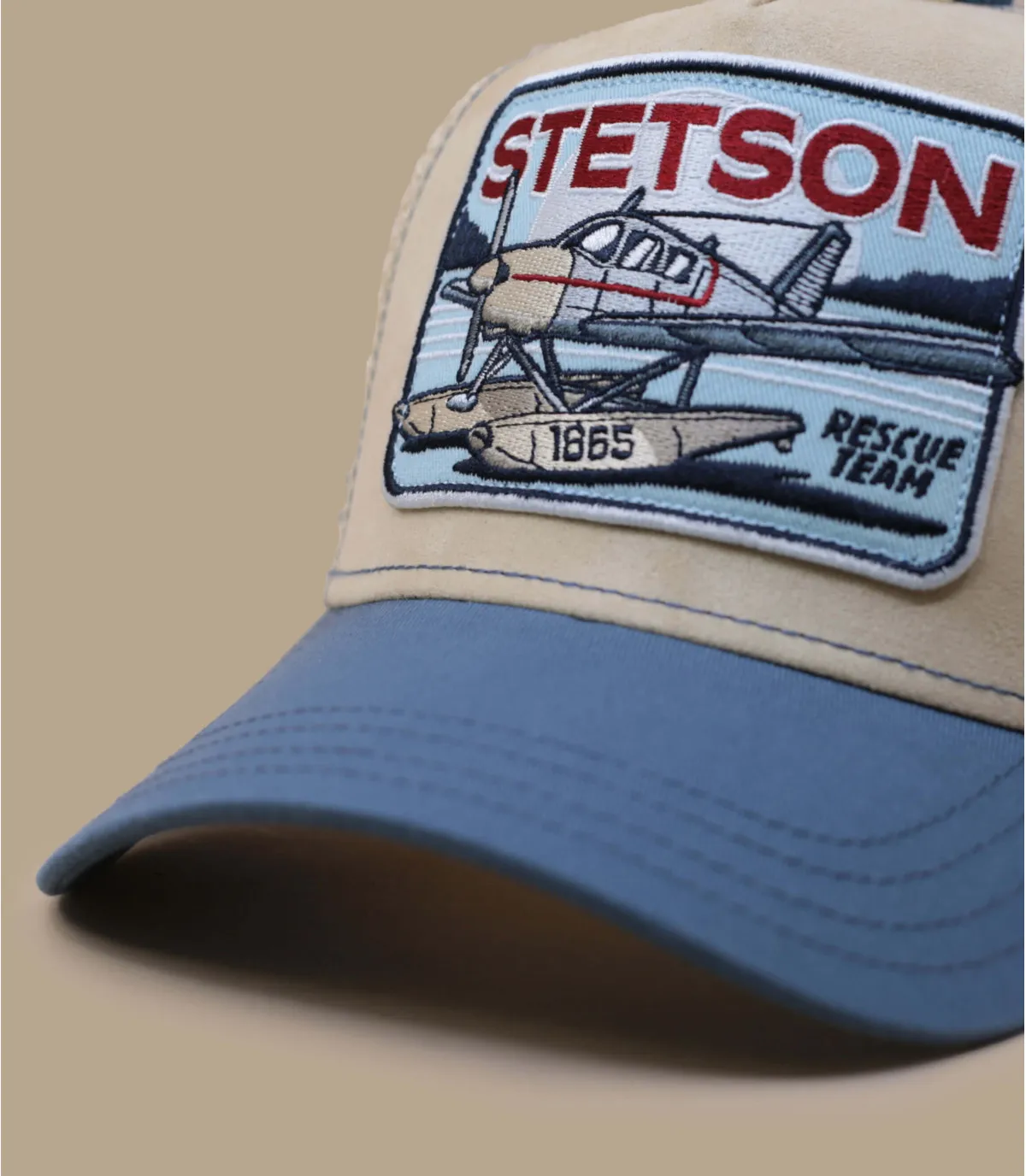 Cappellino stetson beige e blu  Trucker Cap Rescue Team     