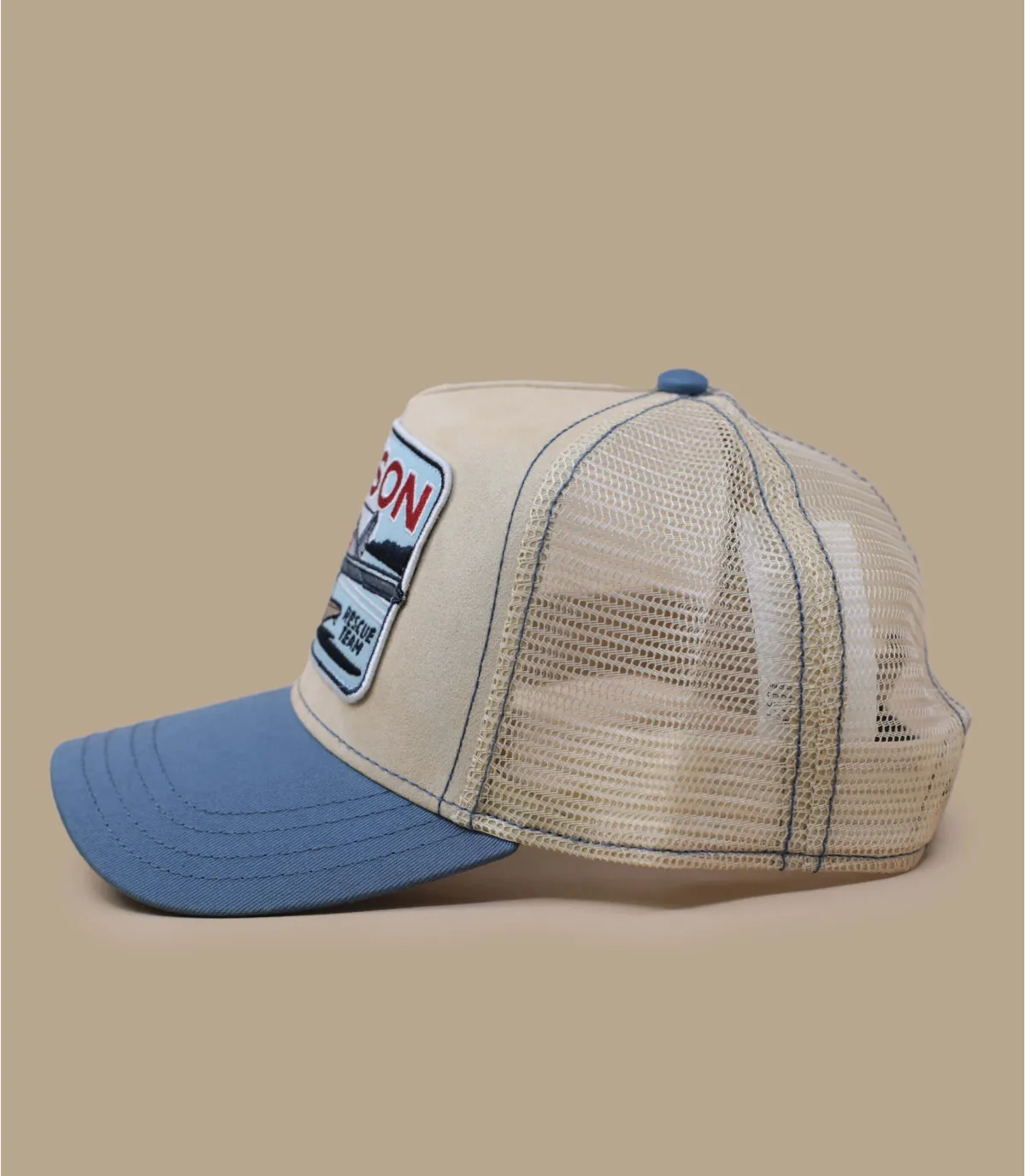 Cappellino stetson beige e blu  Trucker Cap Rescue Team     