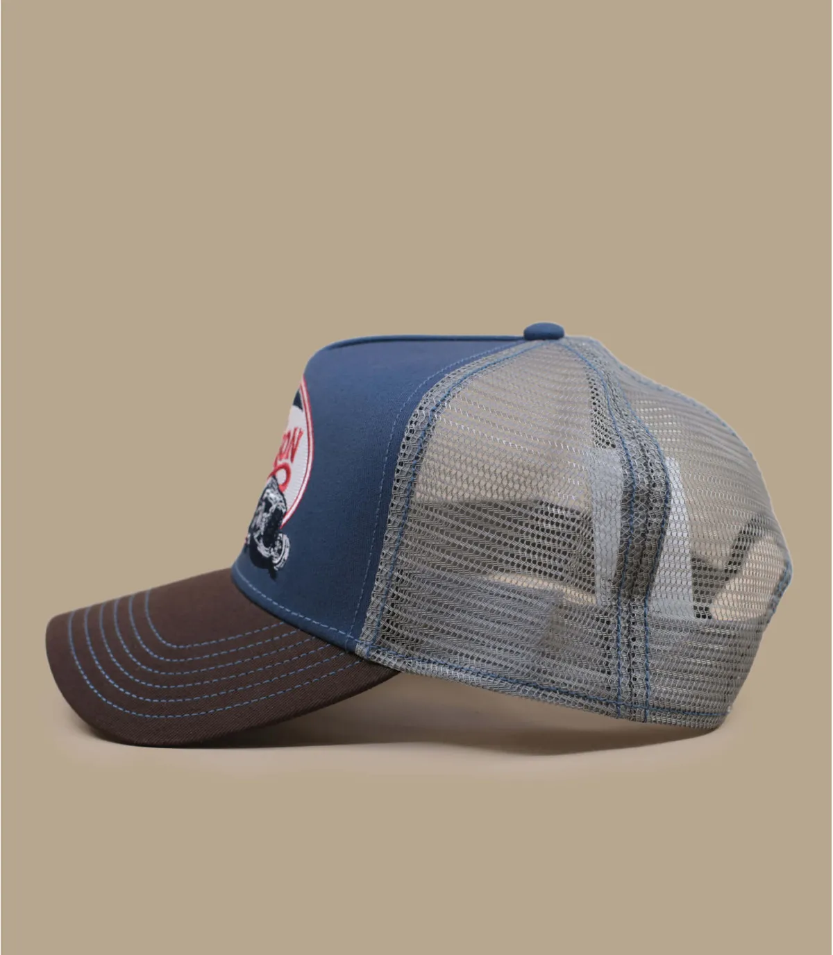 Cappellino trucker stetson blu e marrone  Trucker Cap Riding Hot Road     