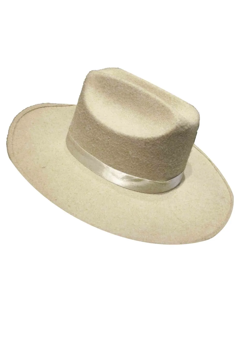 Cappello Cowboy adulto Buffalo Bill tipo Stetson bianco panna