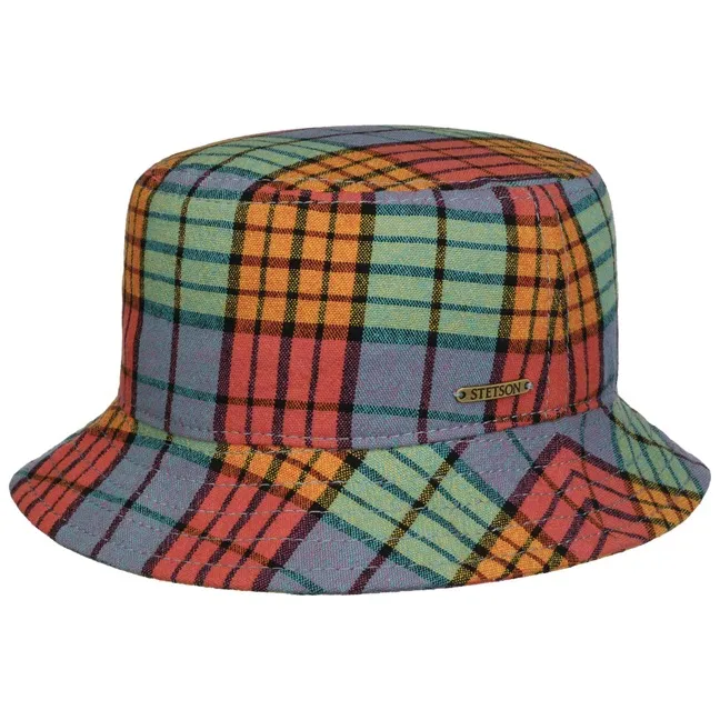      Cappello di Tessuto Colour Check Bucket by Stetson  