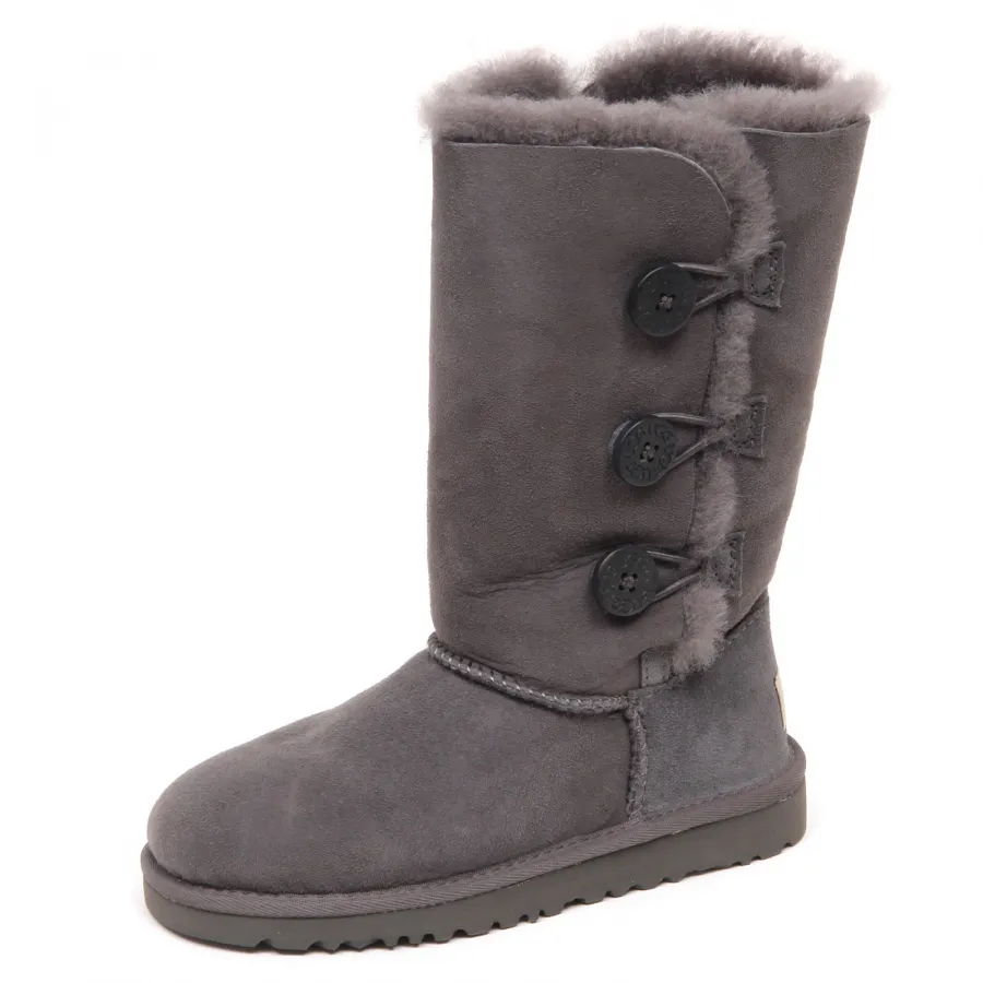 E7772 stivale bimba grey UGG K BAILEY BUTTON TRIPLET scarpe boot kid girl