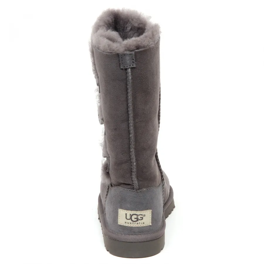 E7772 stivale bimba grey UGG K BAILEY BUTTON TRIPLET scarpe boot kid girl