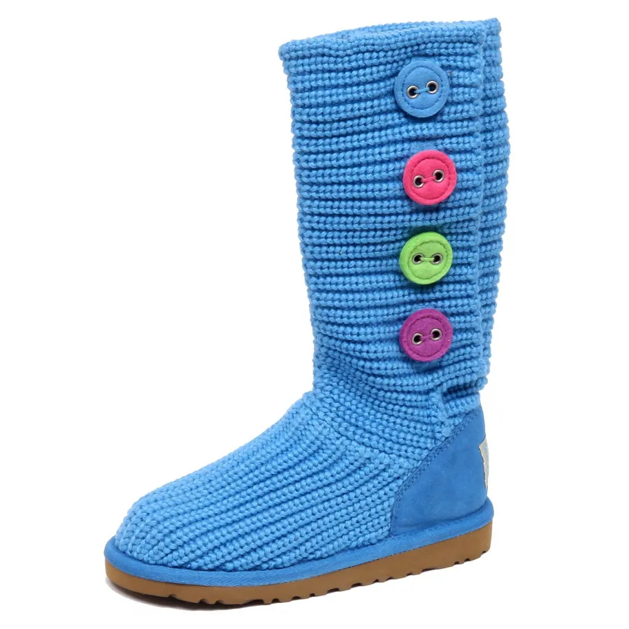 F3498 (NO BOX) stivale bimba girl UGG scarpe light blue wool shoe boot