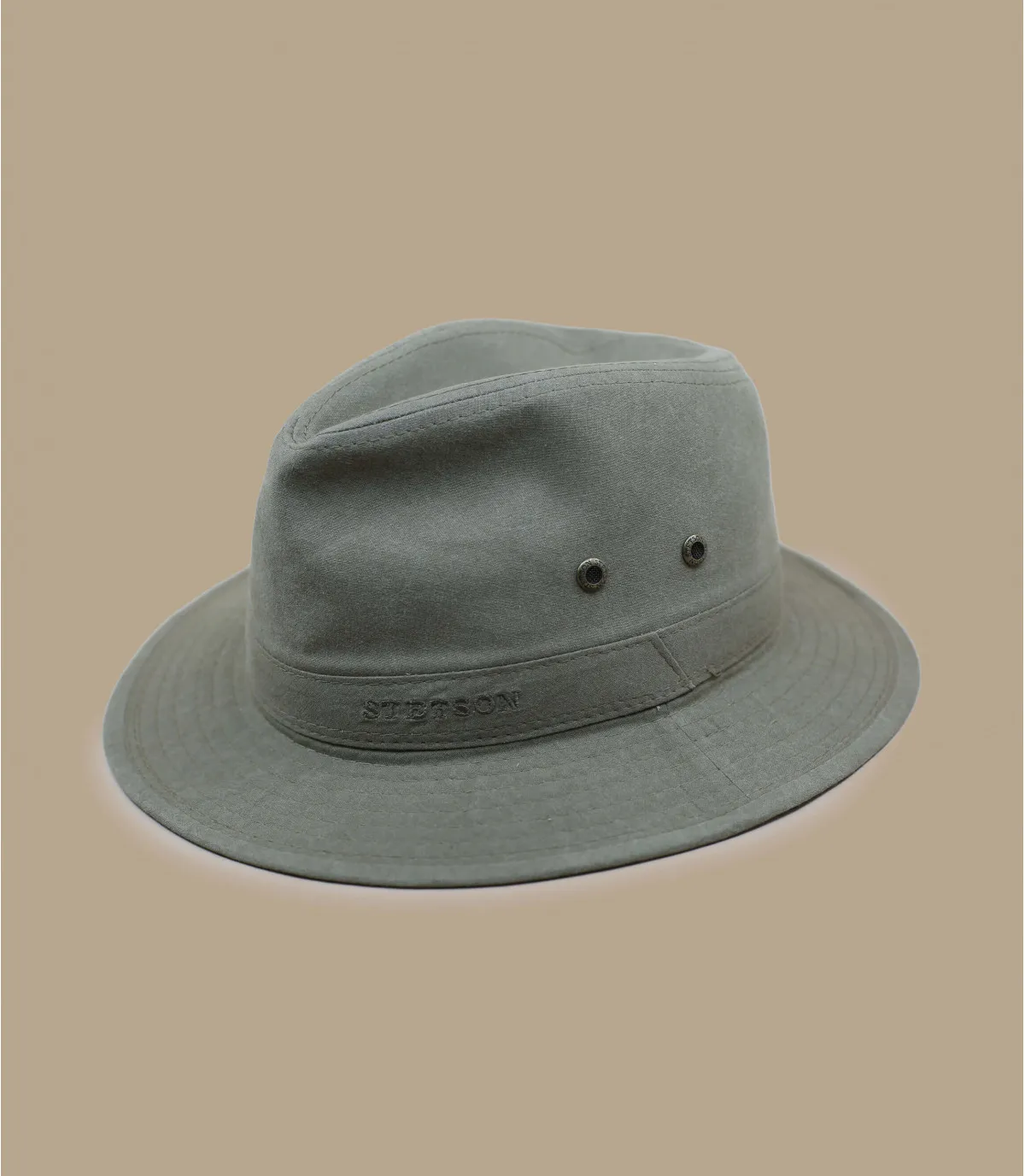   Fedora in cotone organico Stetson     Traveller Delave Organic Cotton khaki     