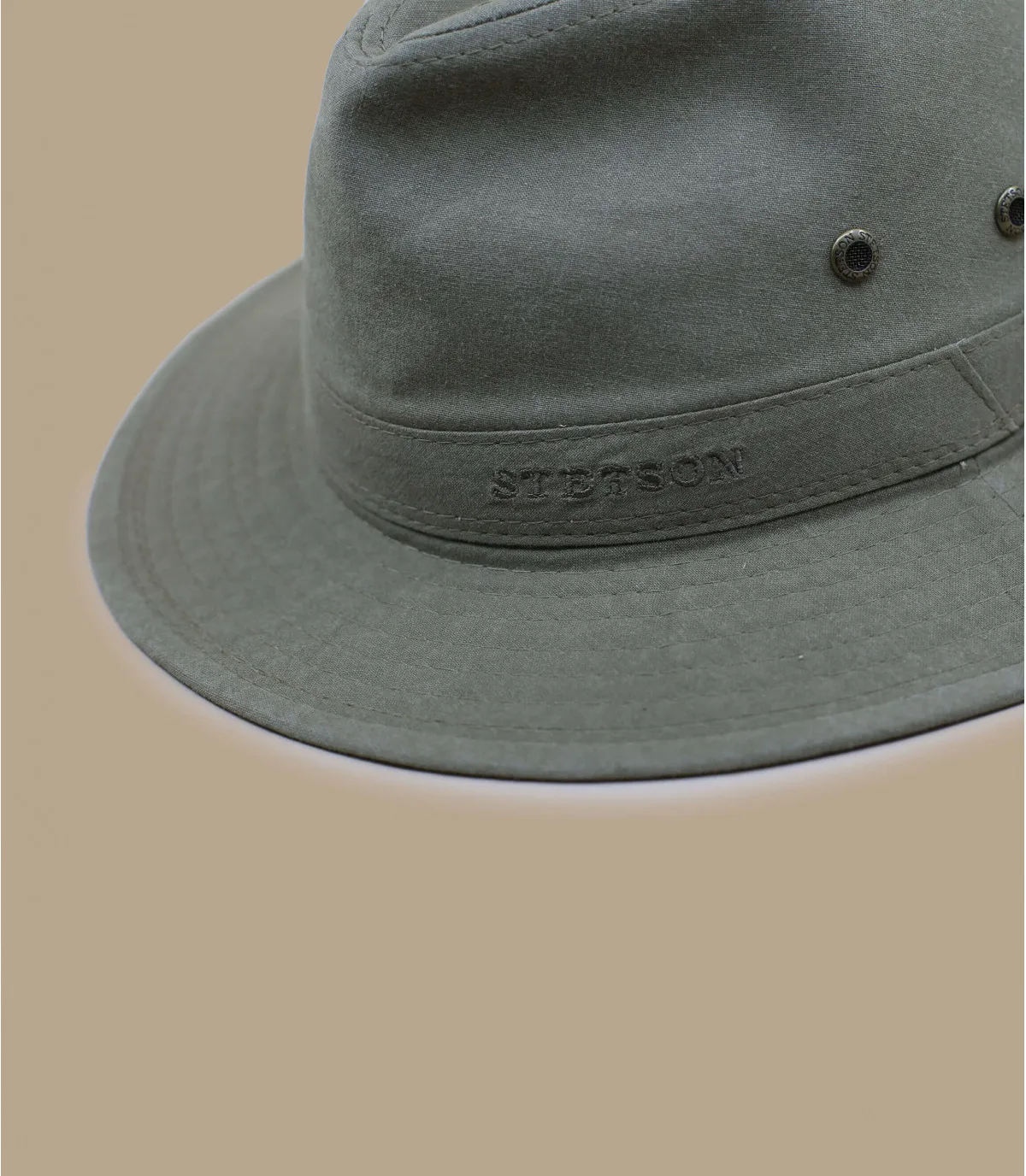   Fedora in cotone organico Stetson     Traveller Delave Organic Cotton khaki     