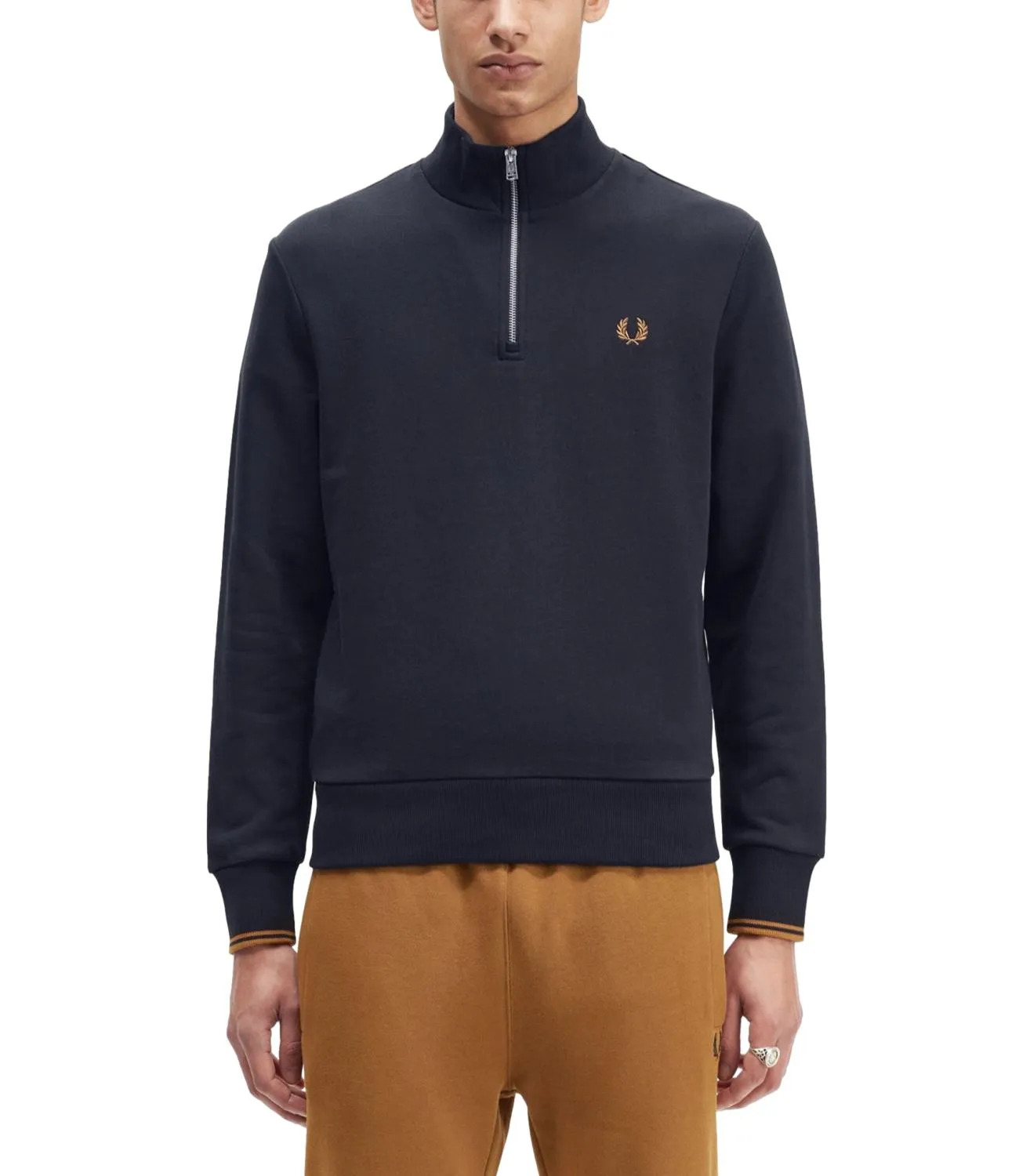 Felpa Fred Perry Blu Navy uomo half zip