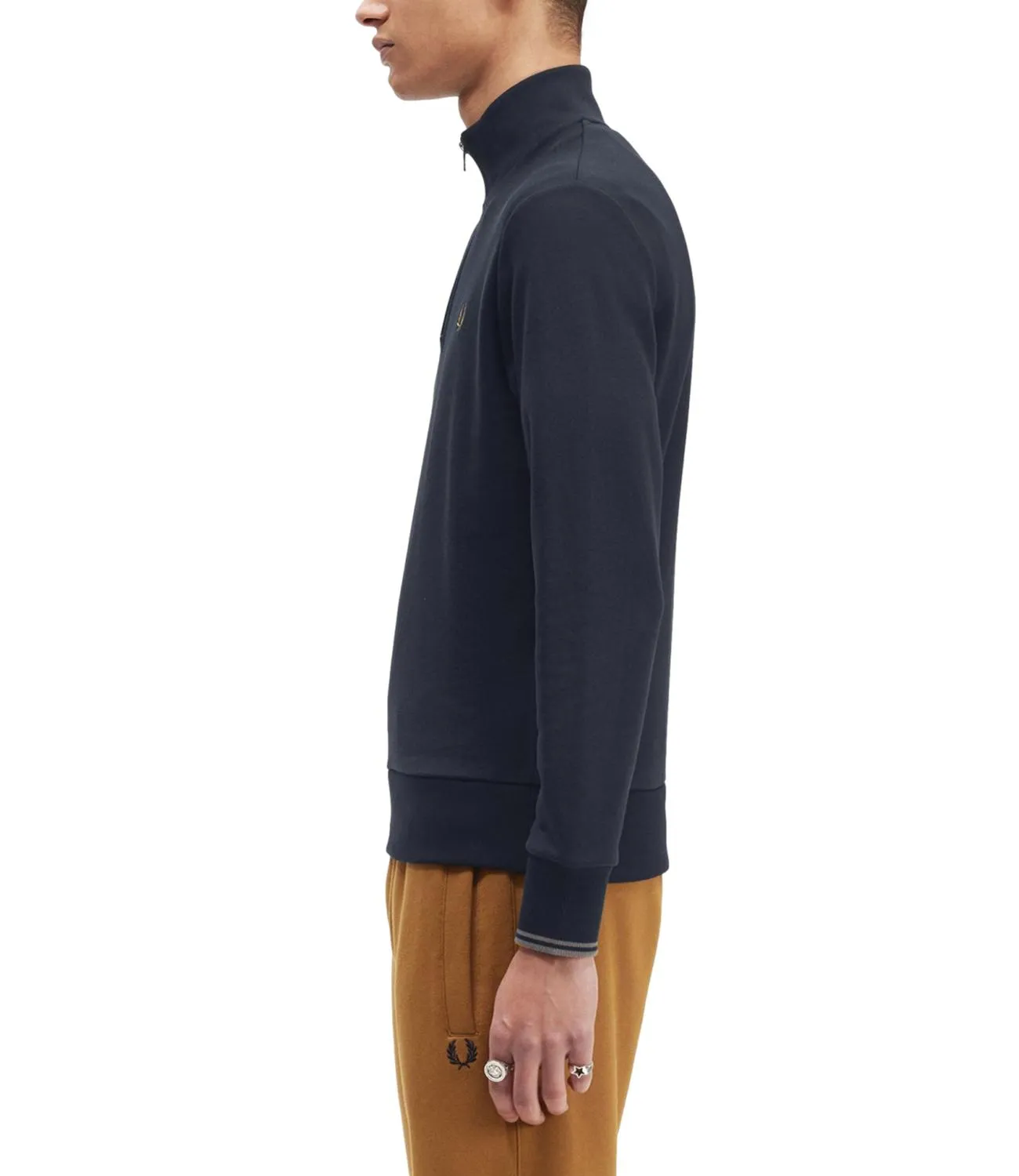 Felpa Fred Perry Blu Navy uomo half zip