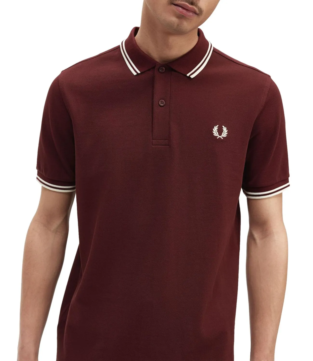 Fred Perry Polo uomo bordeaux twin tipped