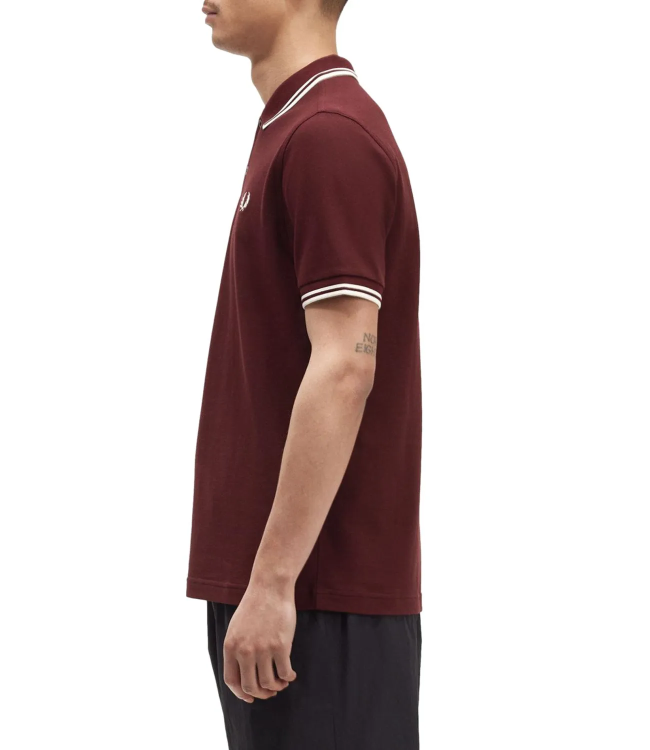 Fred Perry Polo uomo bordeaux twin tipped