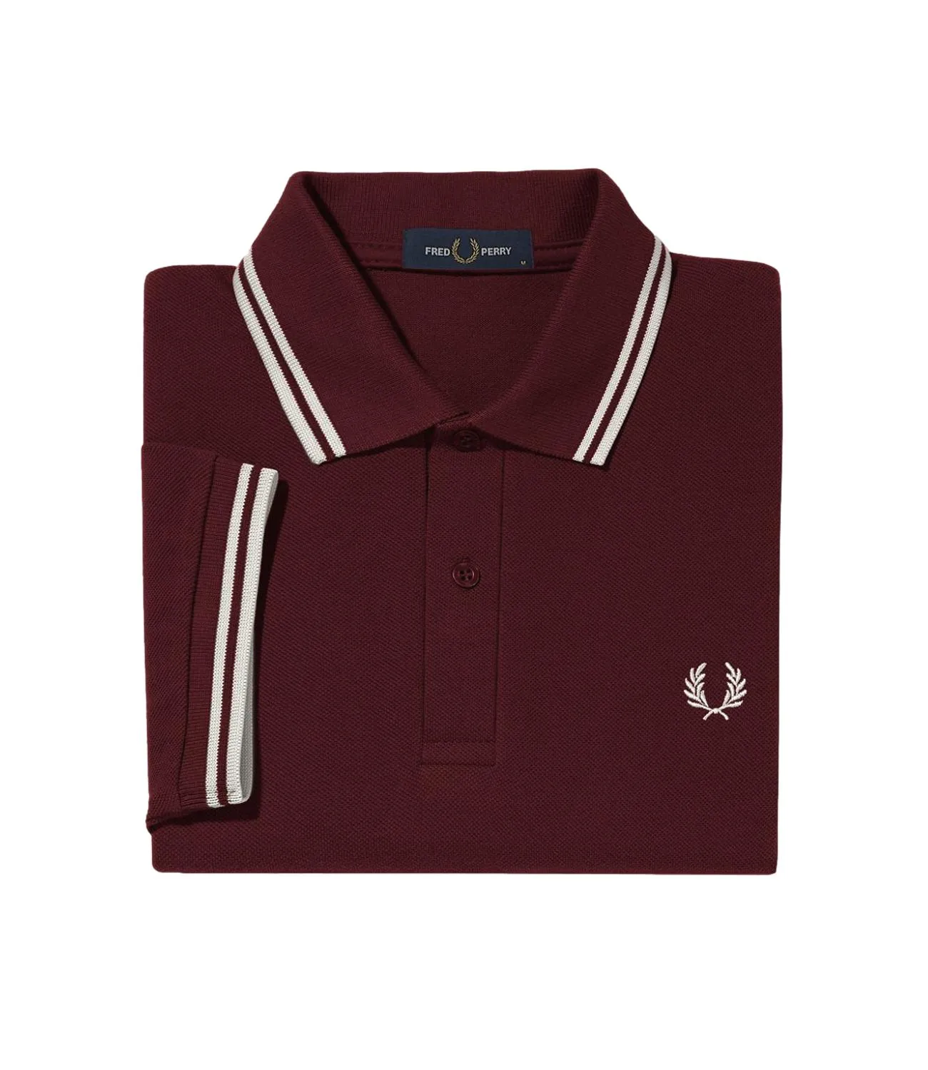 Fred Perry Polo uomo bordeaux twin tipped