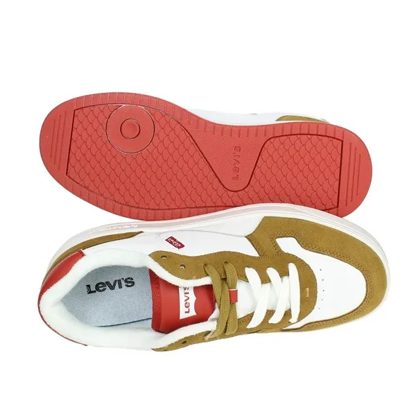 LEVI'S  SNEAKERS BASSA 235200-2750 BIANCO/CUOIO