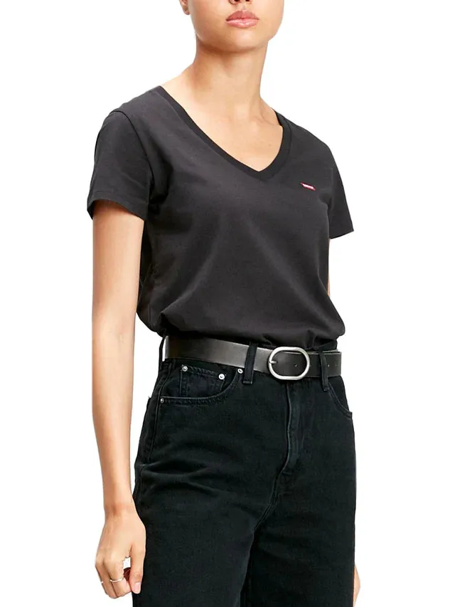 Levi's T-Shirt Donna Perfect V-Neck Nera