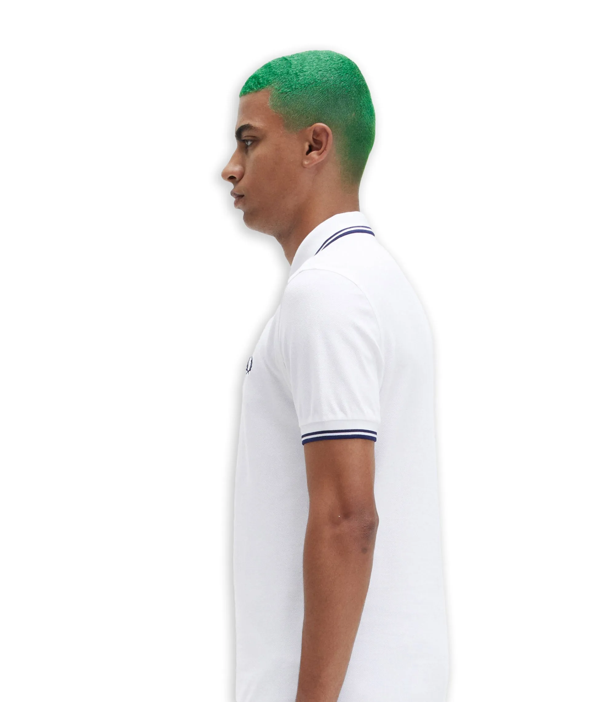 Polo Fred Perry Bianco Blu Uomo