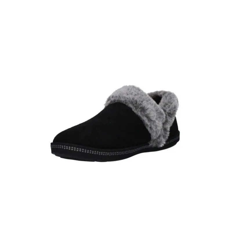 Skechers Cozy Campfire Fresh Toast Black Pantofola Ecopelo Nera Donna