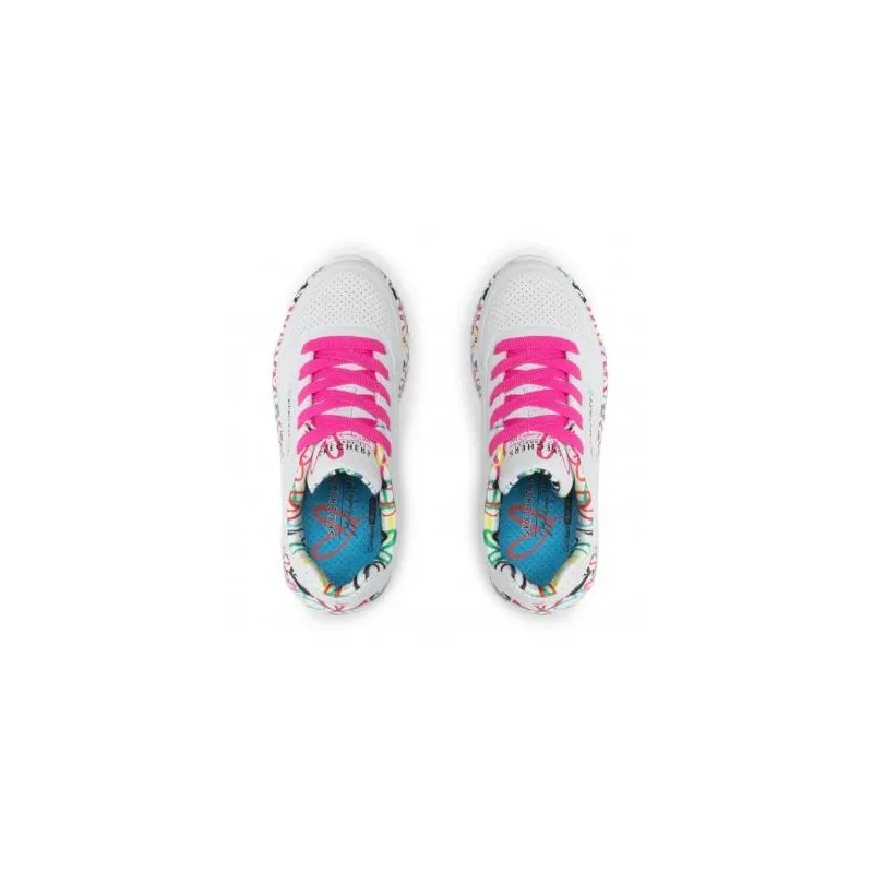 Skechers Uno Lite Lovely Luv White Multi Cuori Suola Junior