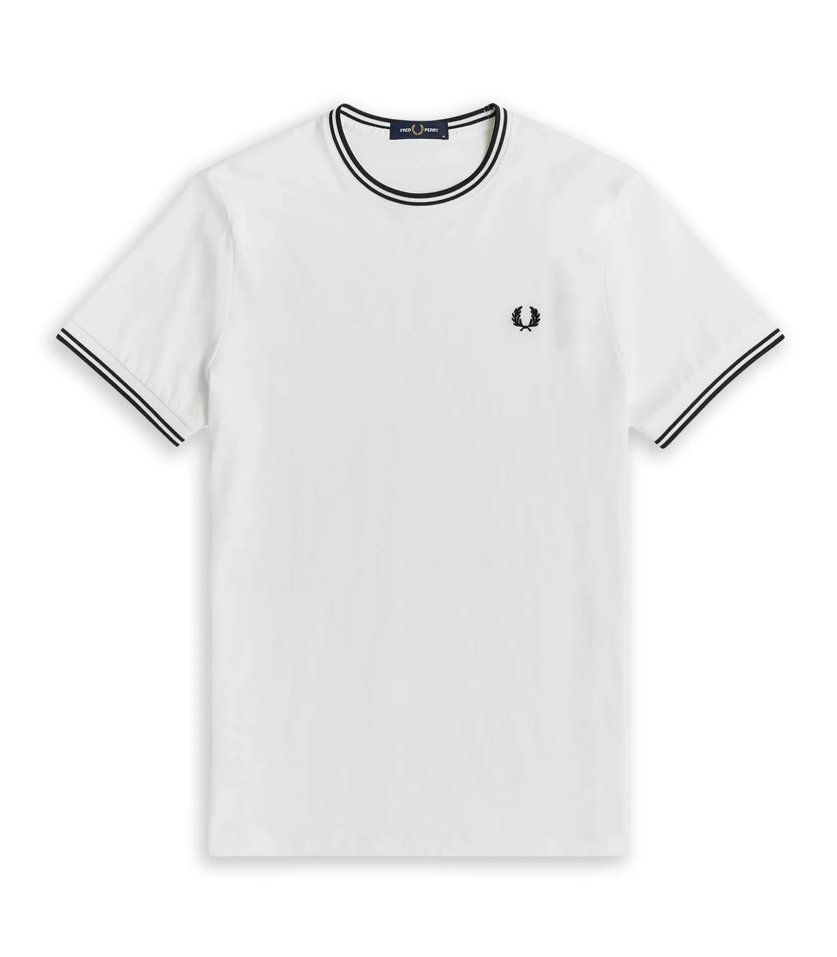 T-Shirt Fred Perry Twin Tipped Righe Bianco Uomo