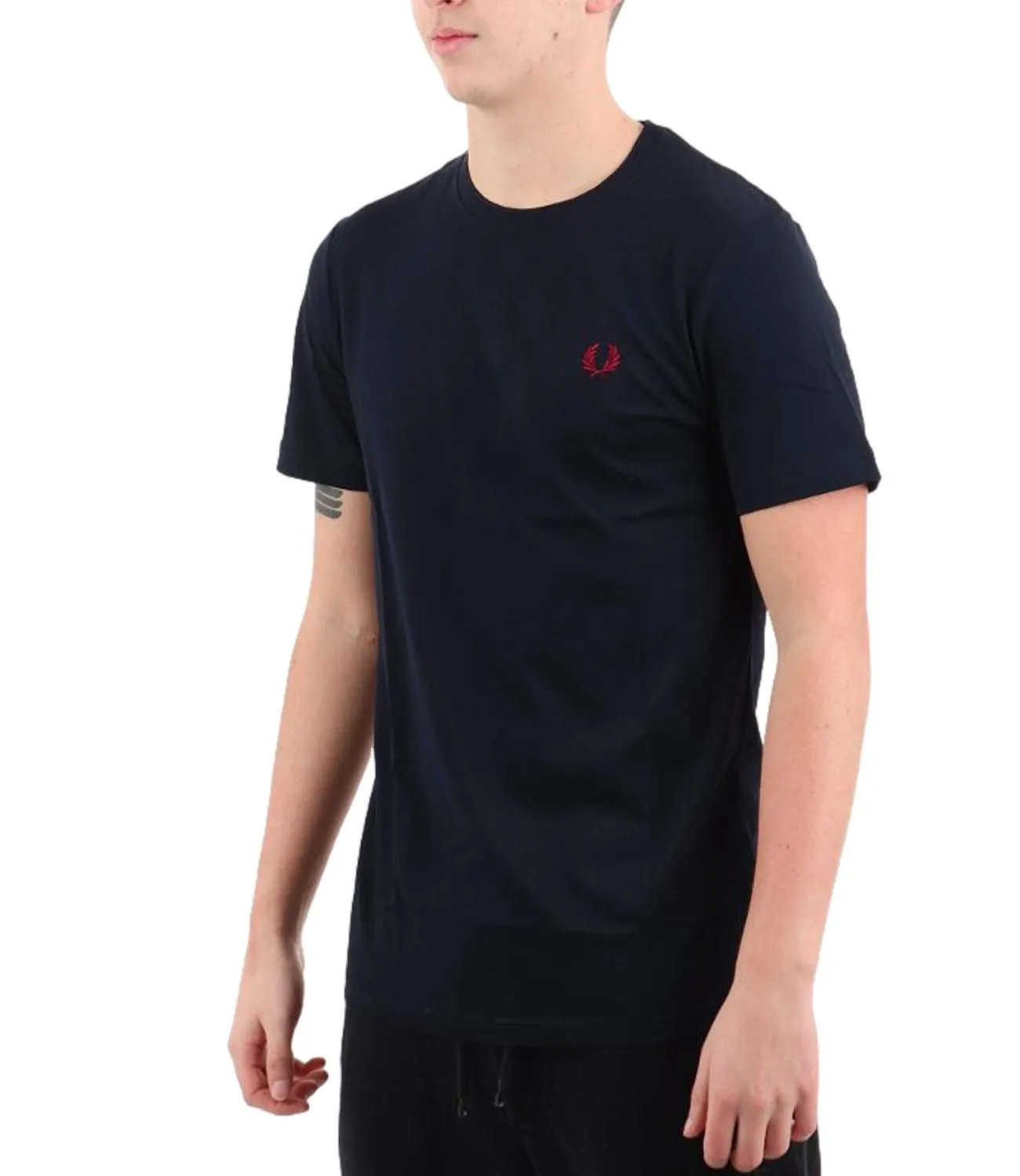 T-shirt Fred Perry uomo Blu e logo rosso