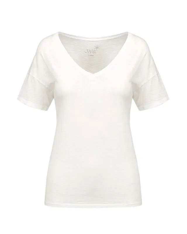 T-shirt JUVIA CO SLUB SHIRT V-NECK