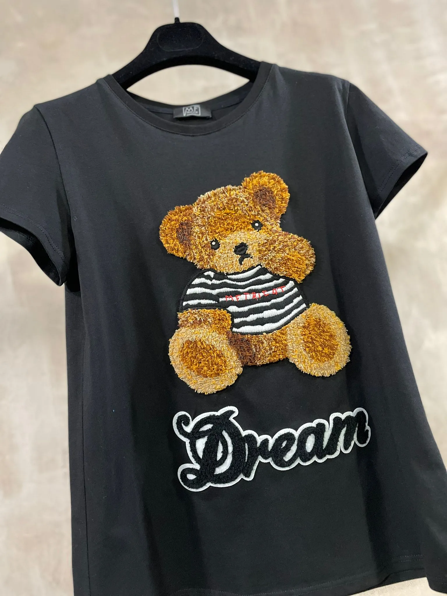 T-shirt Striped Bear Nera