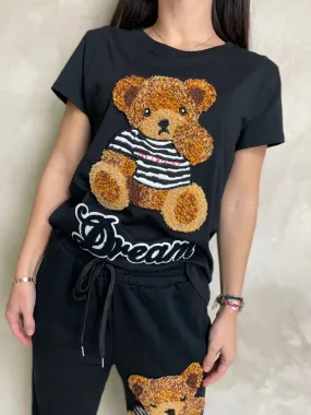 T-shirt Striped Bear Nera