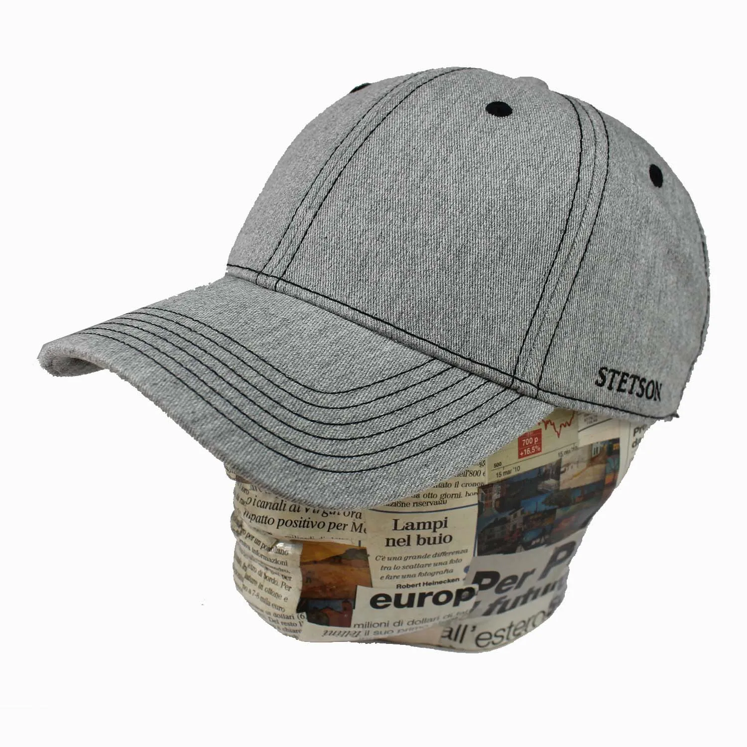 Trucker hat Stetson – Cappello baseball in cotone colore grigio